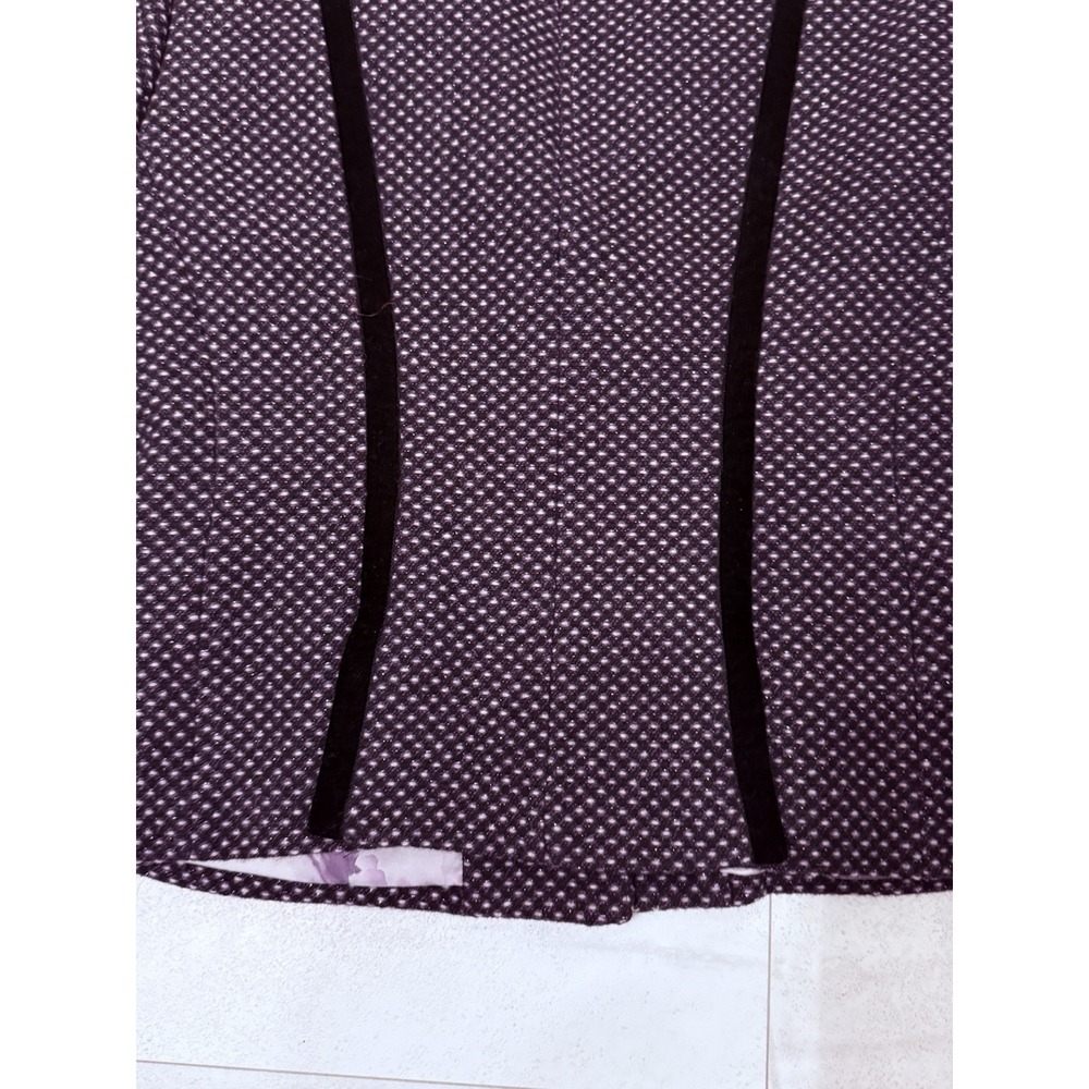 Vintage Nine West Purple Tweed Wool Blend Removable Broach Blazer Jacket Sz 8 - Picture 5 of 8